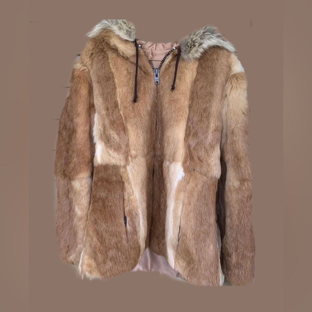 Genuine rabbit fur jacket